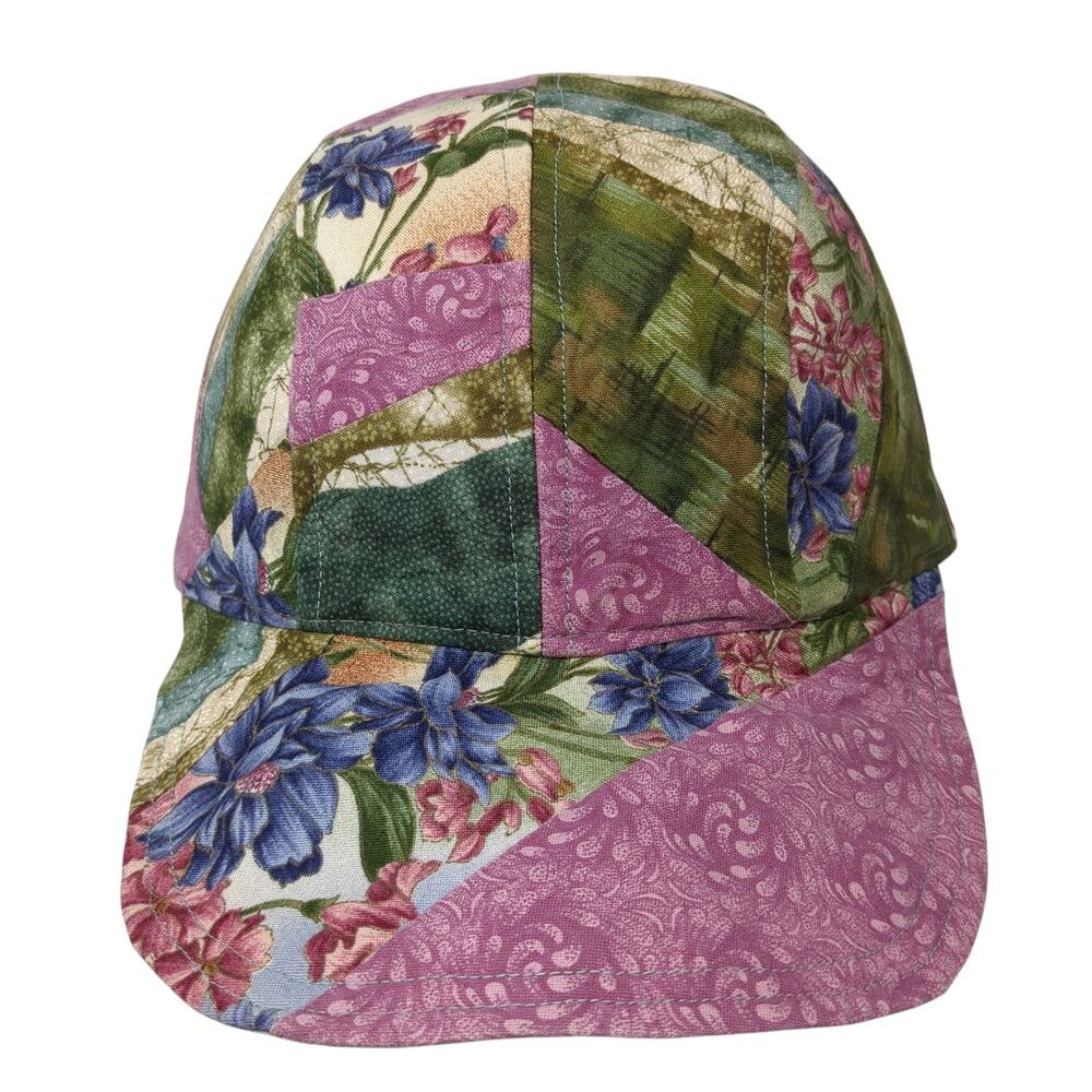 Patchwork Flower Fitted Baseball Cap Multicolor O… - image 1